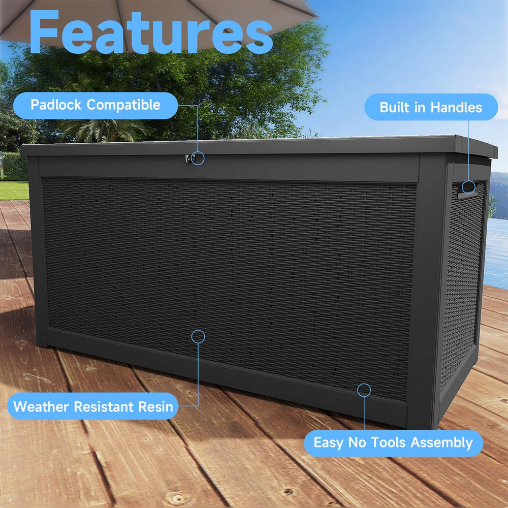 Deck Box Large Outdoor Storage for Patio Furniture, Outdoor Cushions, Garden ...