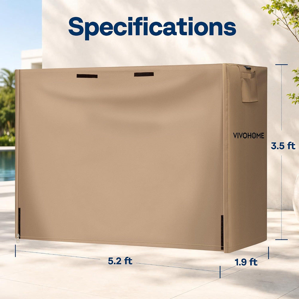 VIVOHOME 5ft Waterproof Outdoor Firewood Log Rack Cover, Brown