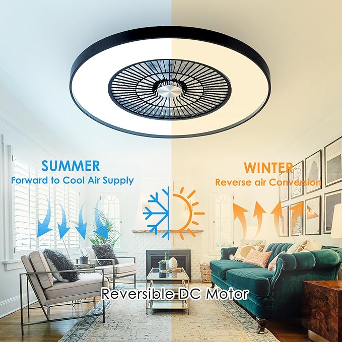 HUMHOLD 24" Bladeless Ceiling Fans