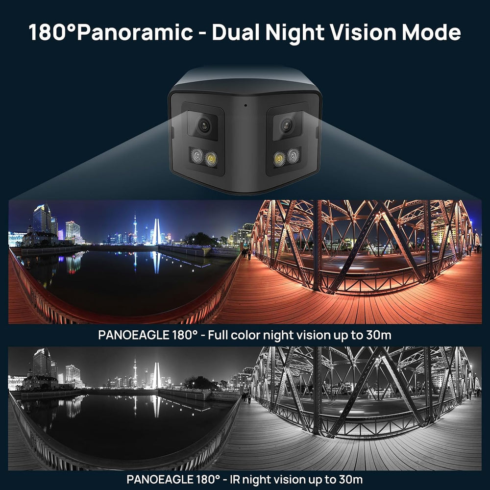 PANOEAGLE 4MP Dual Lens PoE IP Security Camera with 180° Panoramic Angle