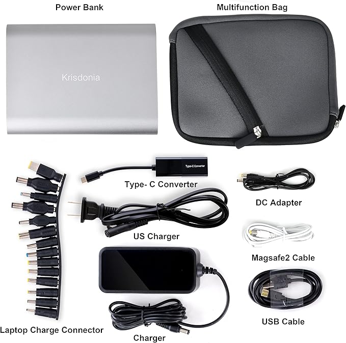 Krisdonia Portable Laptop Charger 185Wh/50000mAh External Battery Pack Power