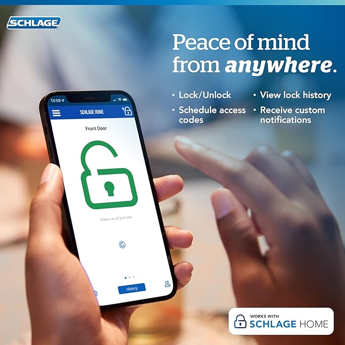 Schlage Arrive WiFi Deadbolt Smart Lock, Keyless Entry Door Lock