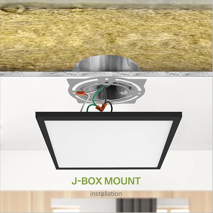 ASD LED 12" Square Flush Mount Ceiling Light Fixture, Low Profile Surfac...