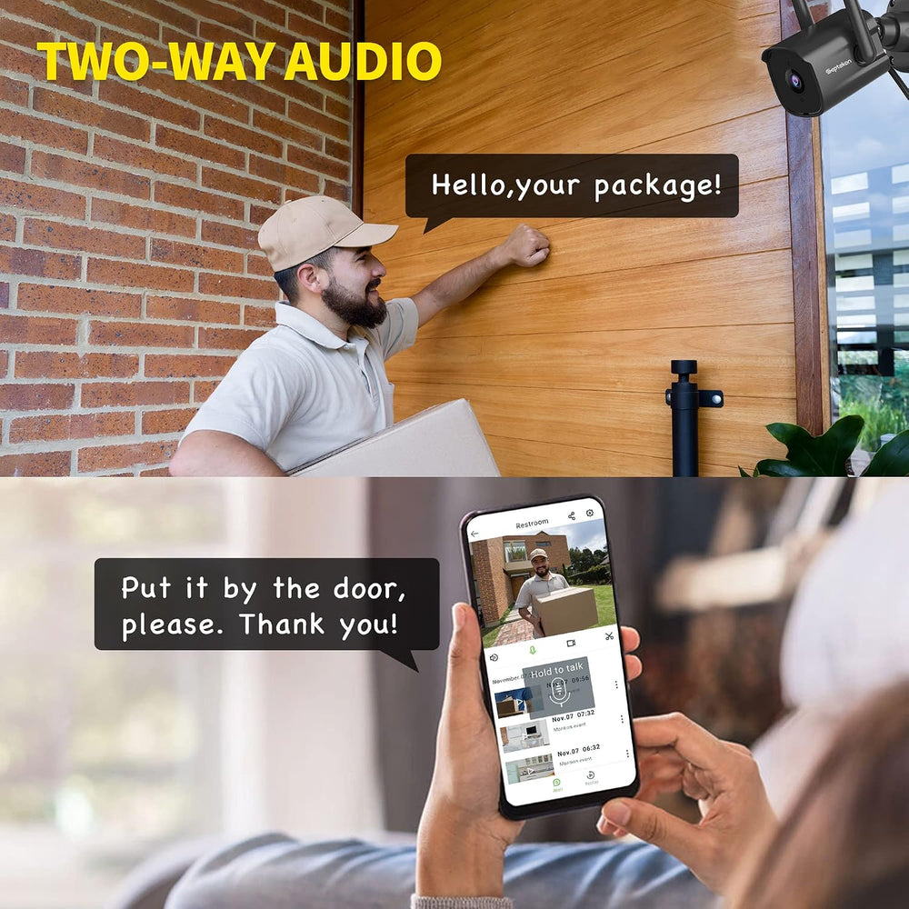Septekon 2K Outdoor WiFi Security Camera, Plug-in Bullet Camera, 4 Pack