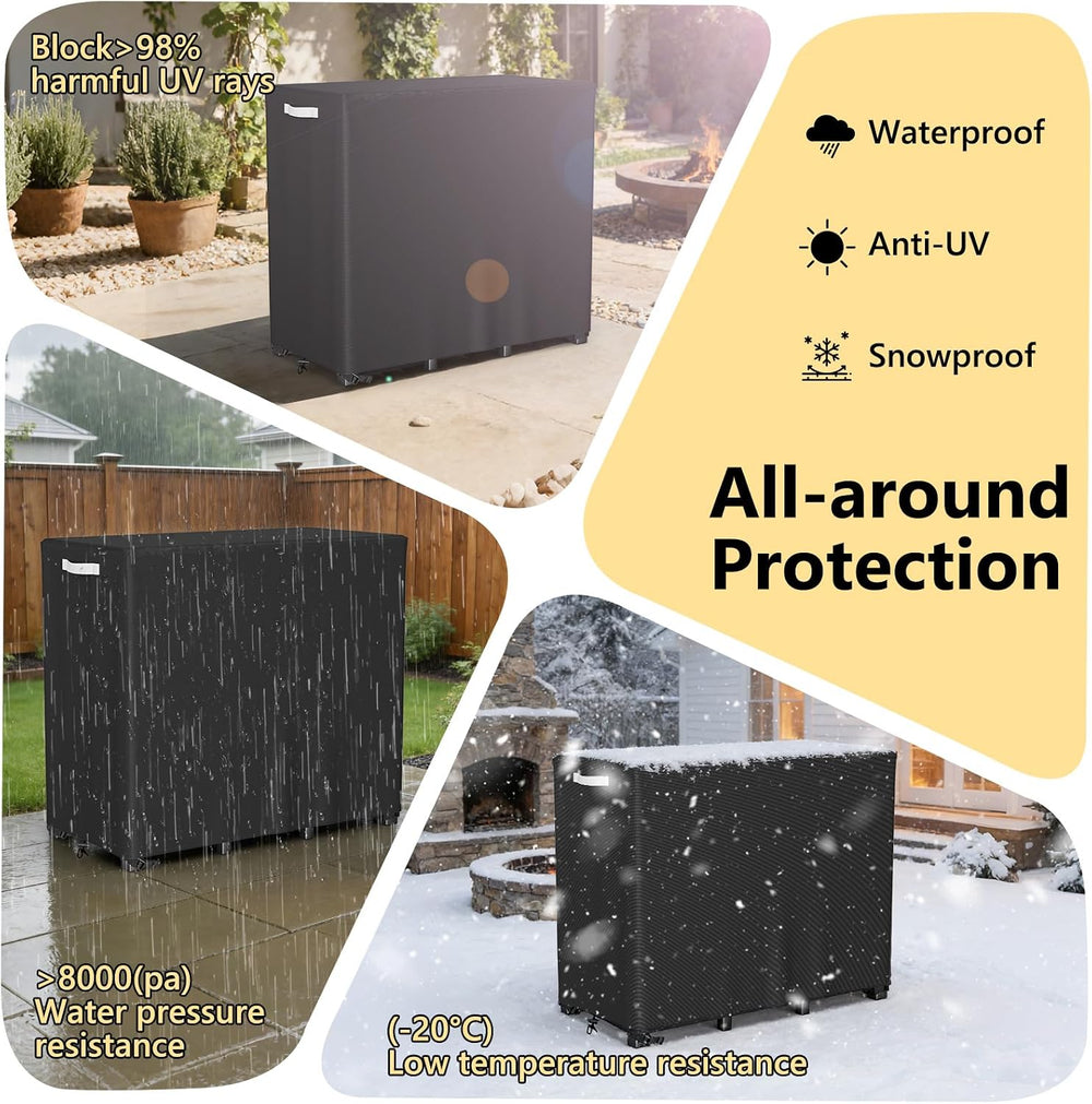 AKEfit 4ft Firewood Racks Cover,Heavy Duty Waterproof Outdoor Logs Holder Sta...
