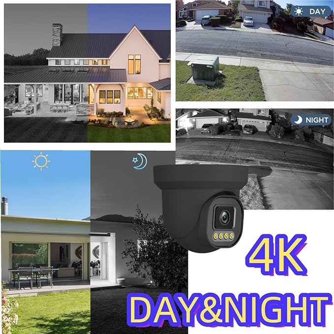 4K NVR PoE Security Camera System Wired Surveillance NVR Kits, (4pcs)