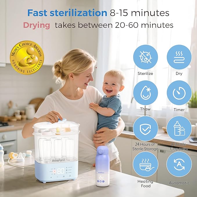 Bottle Sterilizer and Dryer, All-in-One Electric Steam Sterilizer Bottle