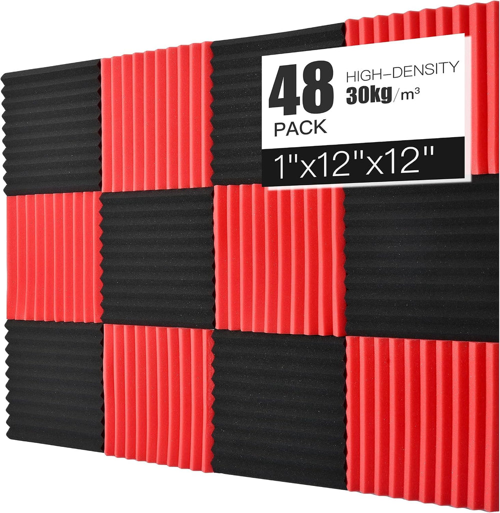 Acoustic Foams Panels 48 Pack 1" x 12"x 12" Sound Proof Foam P...