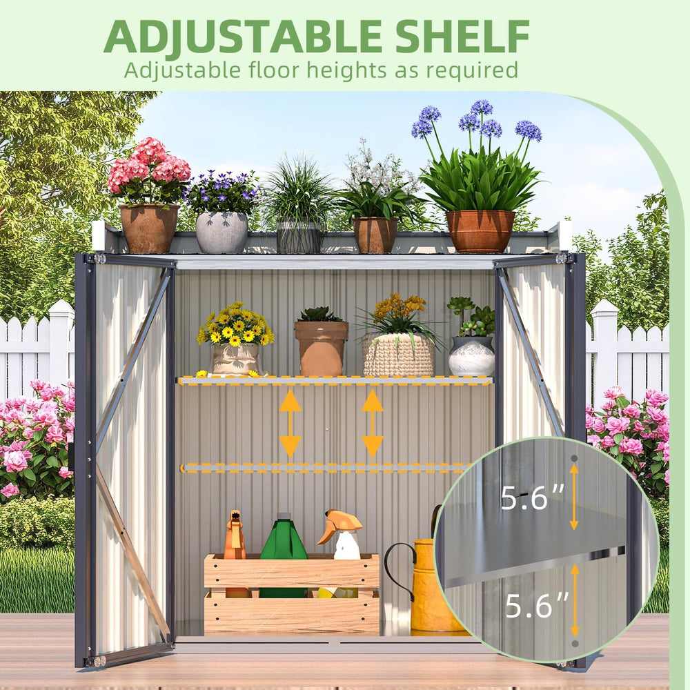 AECOJOY Outdoor Storage Cabinet Waterproof with Floor & Adjustable Shelves