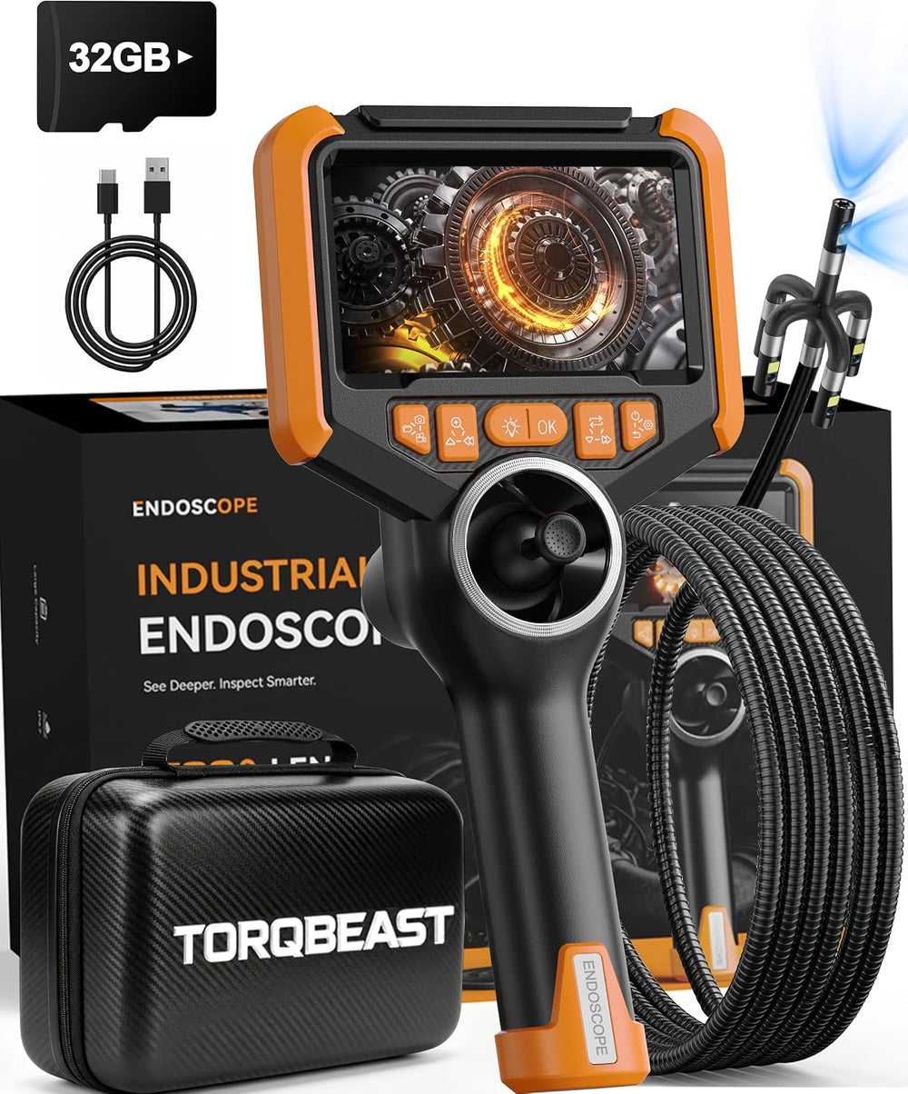TORQBEAST-4-way borescope-borescope Camera with Light-Dual Lens Endoscope-Ins...