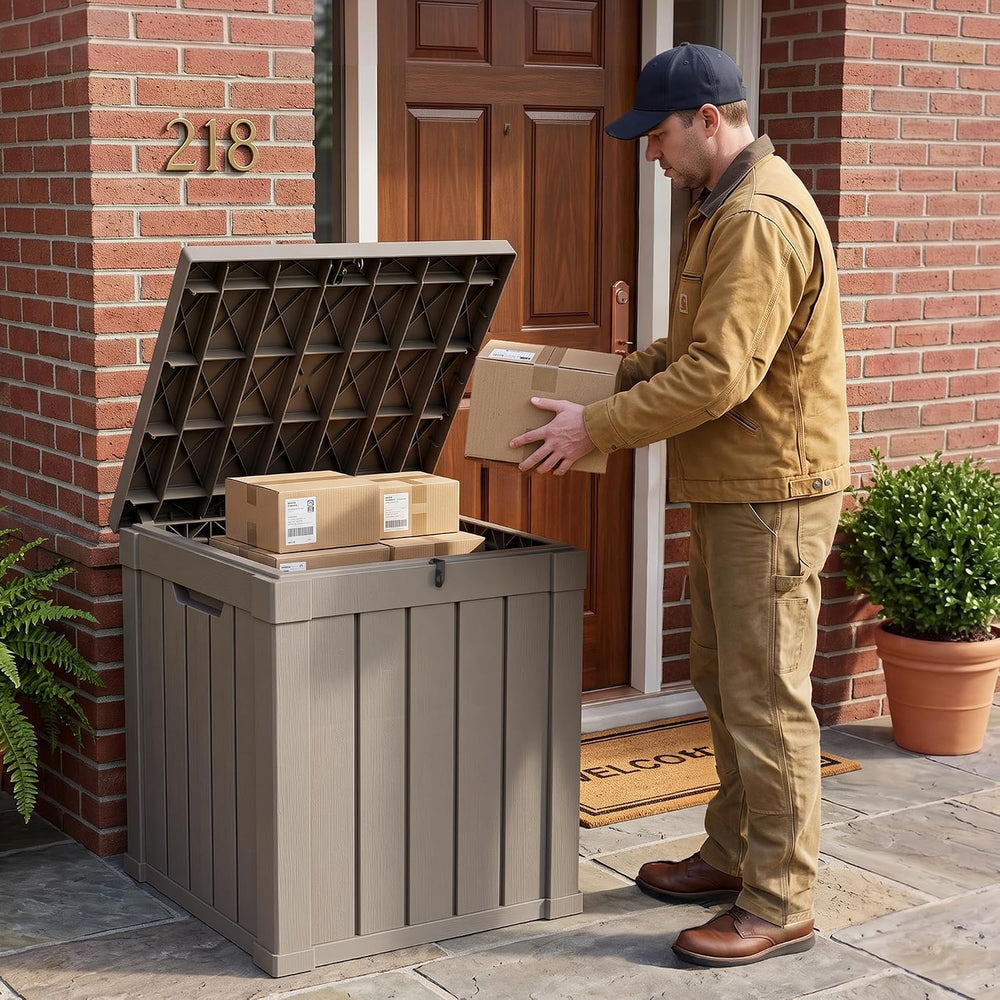 Outdoor Storage Box, 70 Gallon Waterproof Package Delivery Boxes