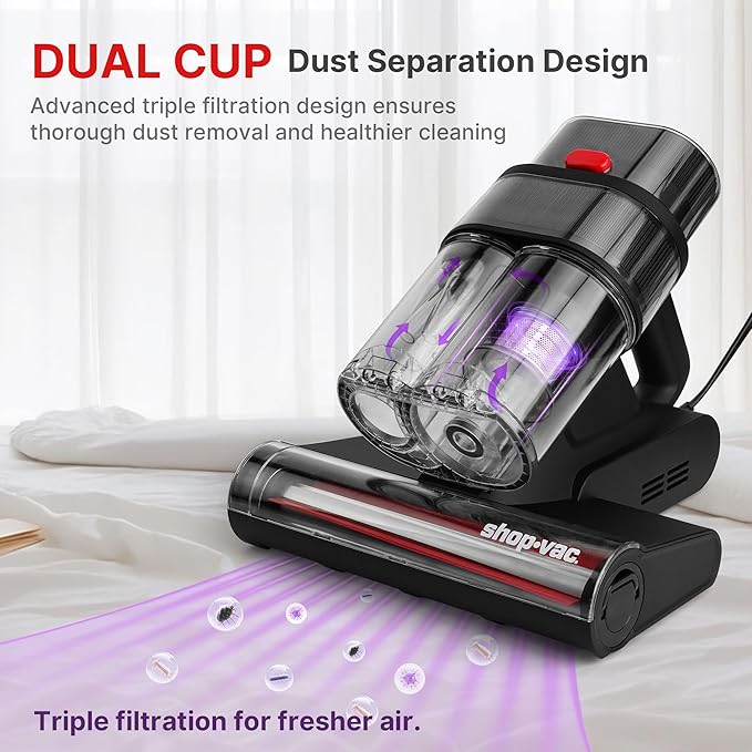 Shop-Vac Mattress Vacuum Cleaner, 14KPa Powerful Bed Vacuum
