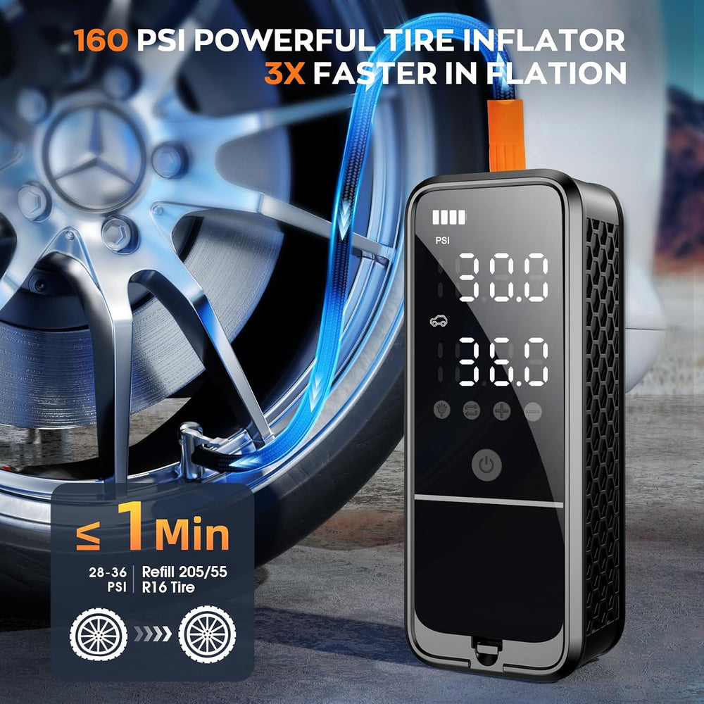 6000mAh Tire Inflator Portable Air Compressor, Air Pump for Car Tires