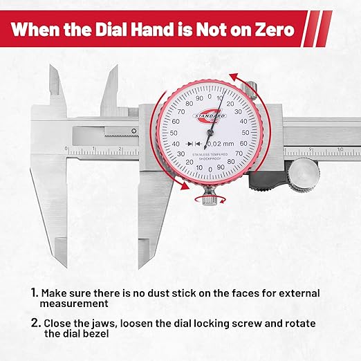 Standard Gage Metric Dial Caliper Measuring Tool 0-150mm Range, Analog