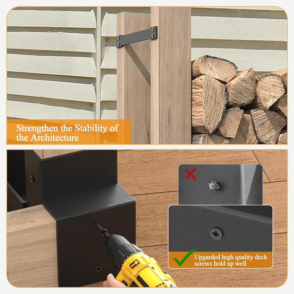 Mr IRONSTONE Firewood Rack Outdoor Indoor, Adjustable to ANY Length Firewood ...