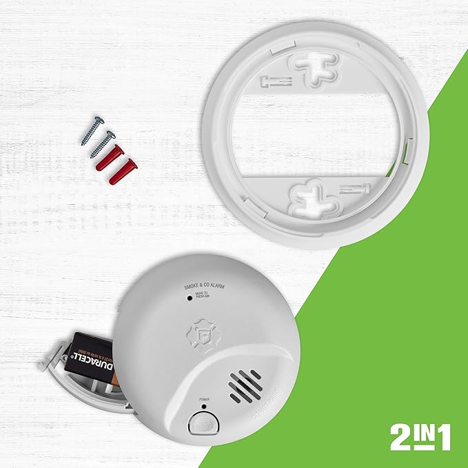 First Alert Combination Smoke & Carbon Monoxide Alarm, Battery Operated D...
