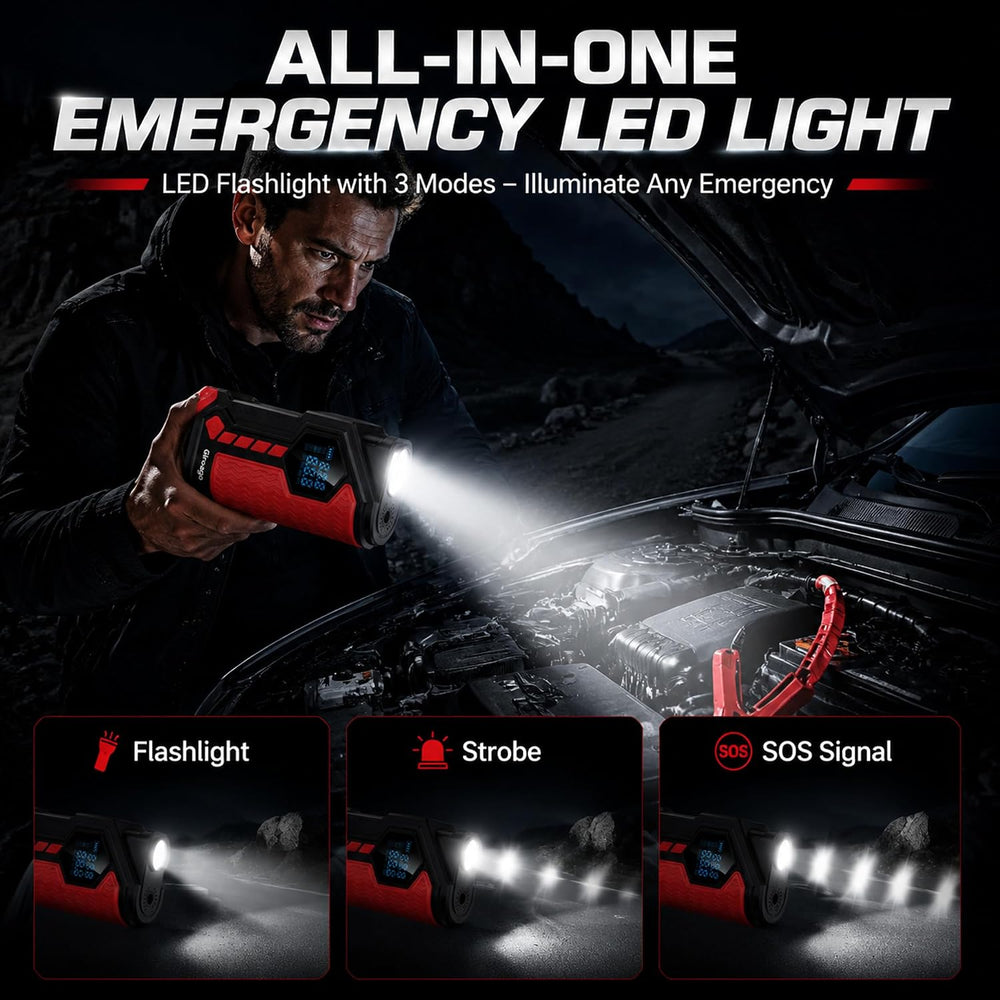 6000A Jump Starter with Air Compressor,150PSI Tire Inflator for Car