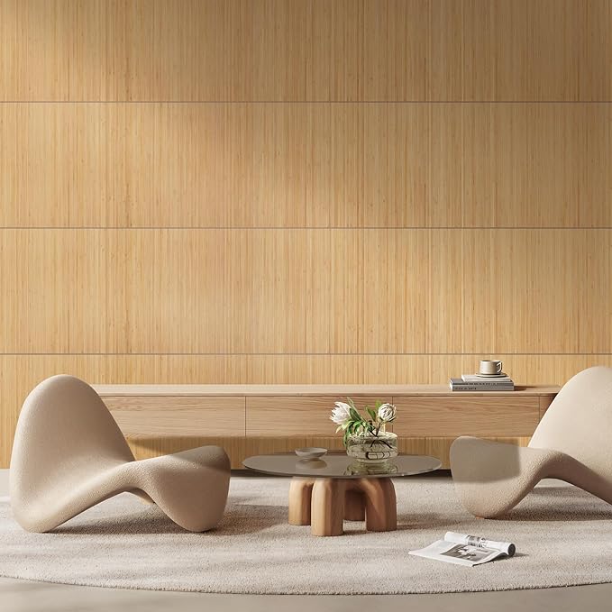 OUZUGIE 1 Pack 96x24 Inch Natural Bamboo Wall Panel – Twinned Carbides Pole