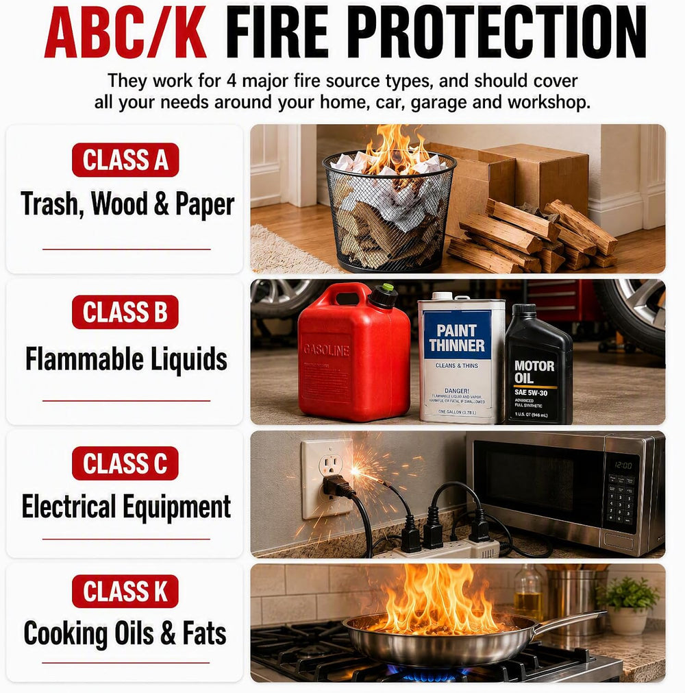 Small Fire Extinguisher for Home & Car – (4-Pack, 1.32lb Each) Portable A...