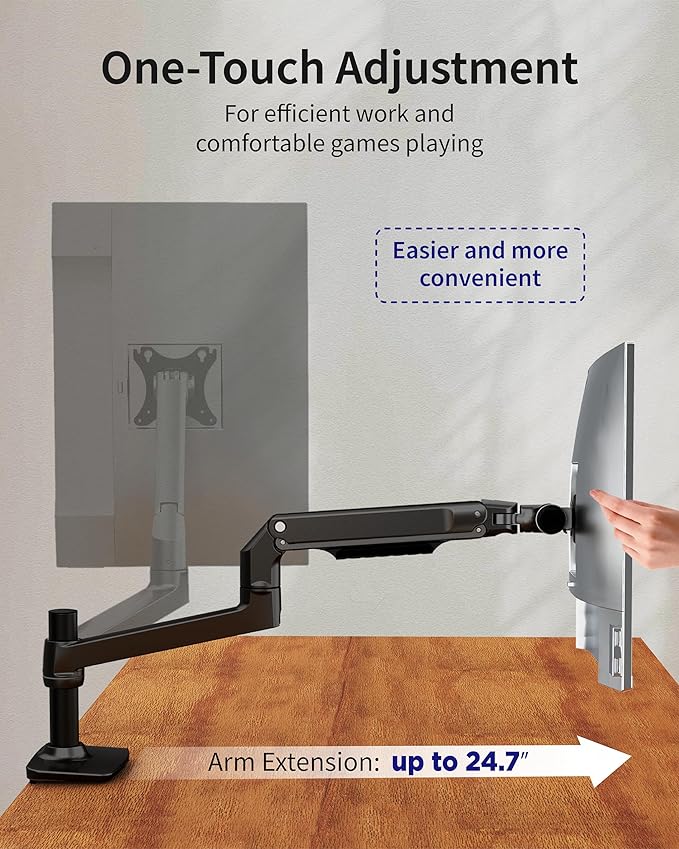 Ergounion Single Monitor Arm Desk Mount, Holds Screens up to 40 Inches and 25