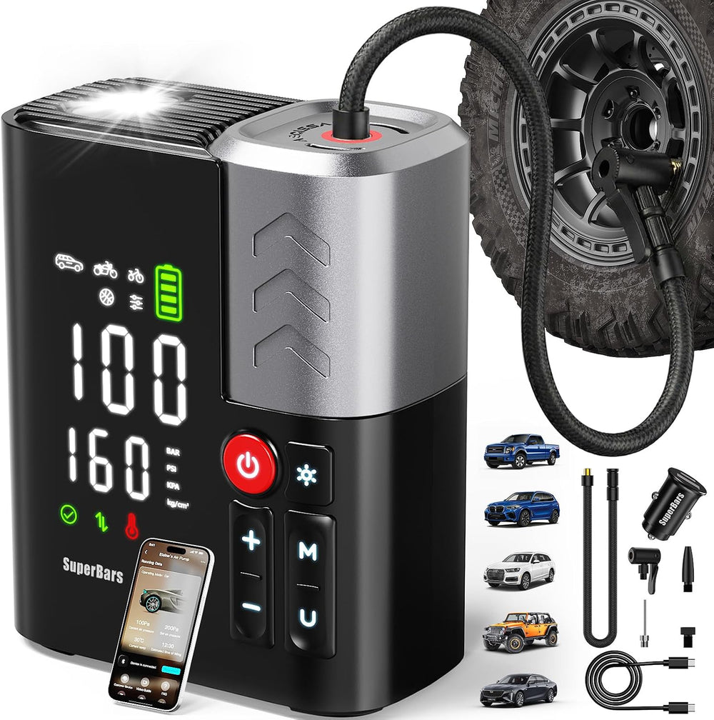Heavy Duty Tire Inflator Portable Air Compressor with 7X Faster