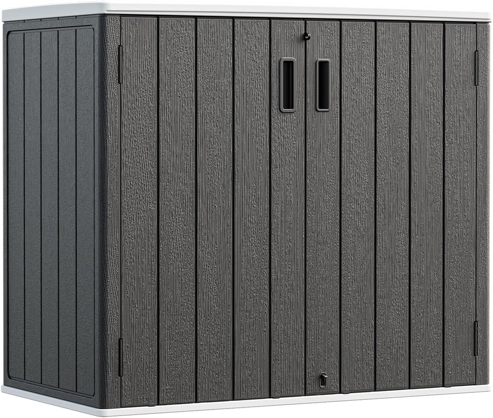 HOMSPARK Outdoor Storage Shed 37 Cu.Ft, All-Weather Resistant Resin Garden Sh...
