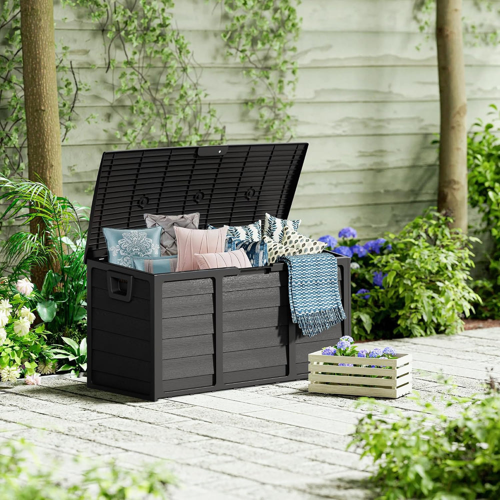 75 Gallon Outdoor Deck Box - Durable Resin Storage with Lockable Lid, for Pat...