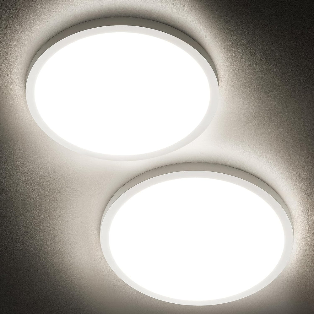 SunRider 2-Pack LED Flush Mount Ceiling Light Fixture, 4000K Neutral White