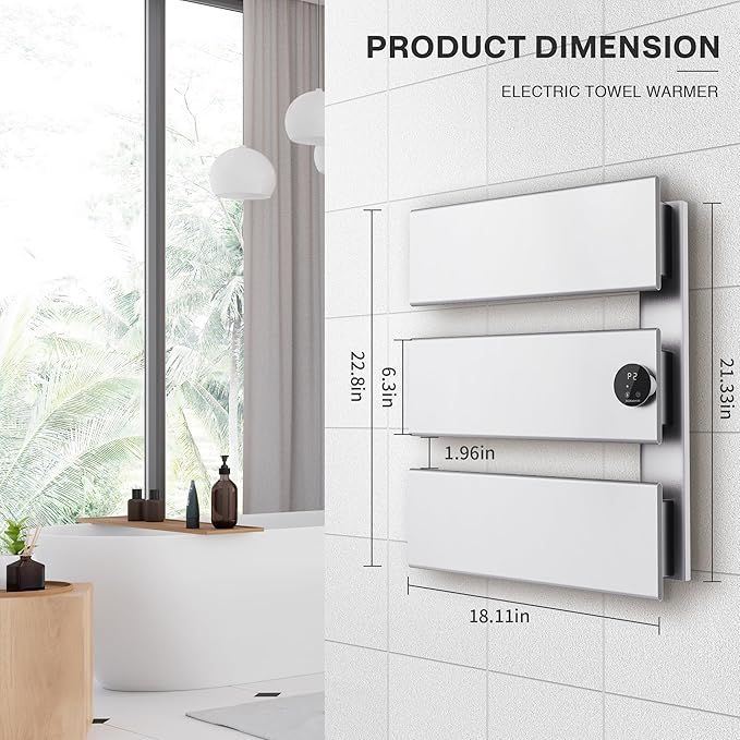 K&KALONZO Electric Towel Warmer, 18.35" W x 22.8" H Wall-Mounte...