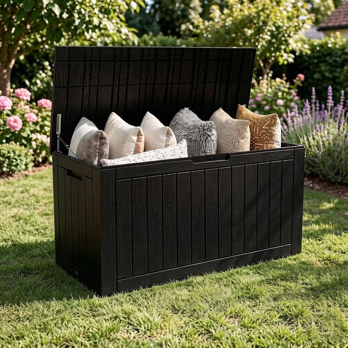 120 Gallon Outdoor Storage Box Waterproof Deck Box Patio Storage