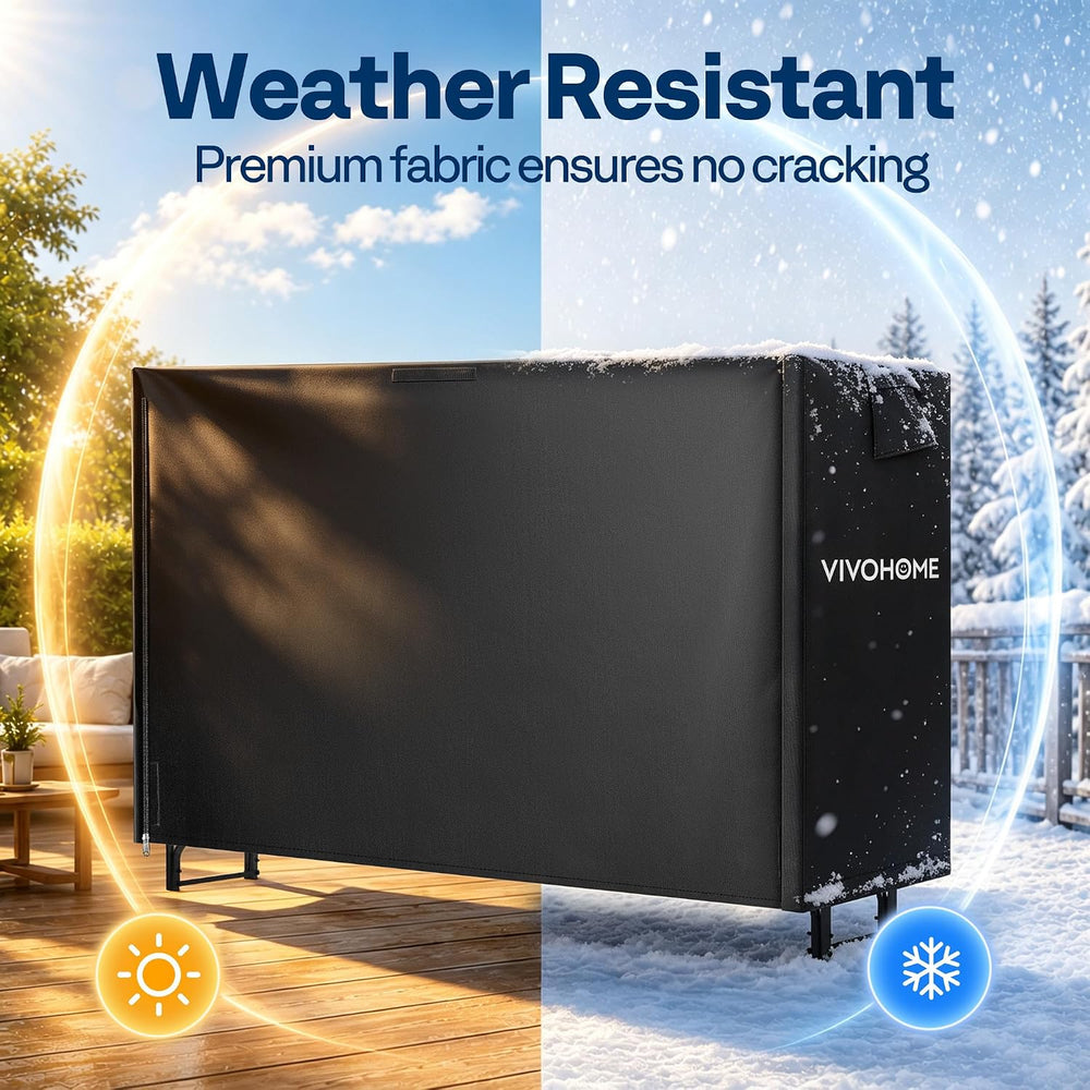 VIVOHOME 6ft Waterproof Outdoor Firewood Log Rack Cover, Black