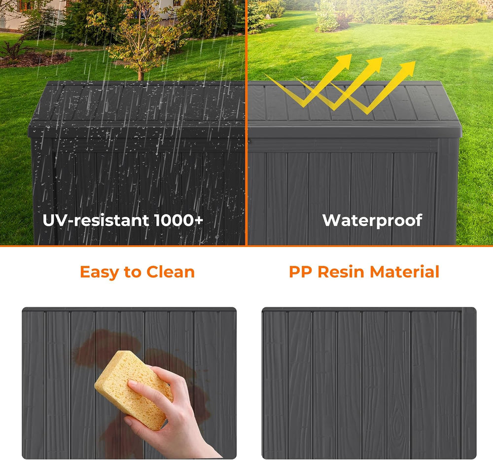 Deck Box Large Outdoor Storage for Patio Furniture, Outdoor Cushions, Garden ...