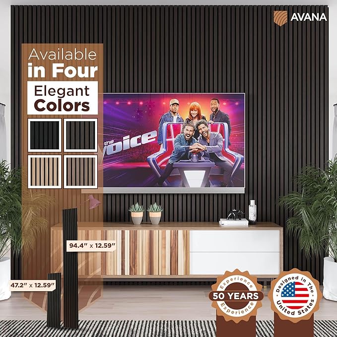 Avana Acoustic Wood Wall Panels – 94.4 X 12.6 Inch Smoke Oak Acoustic Panels ...