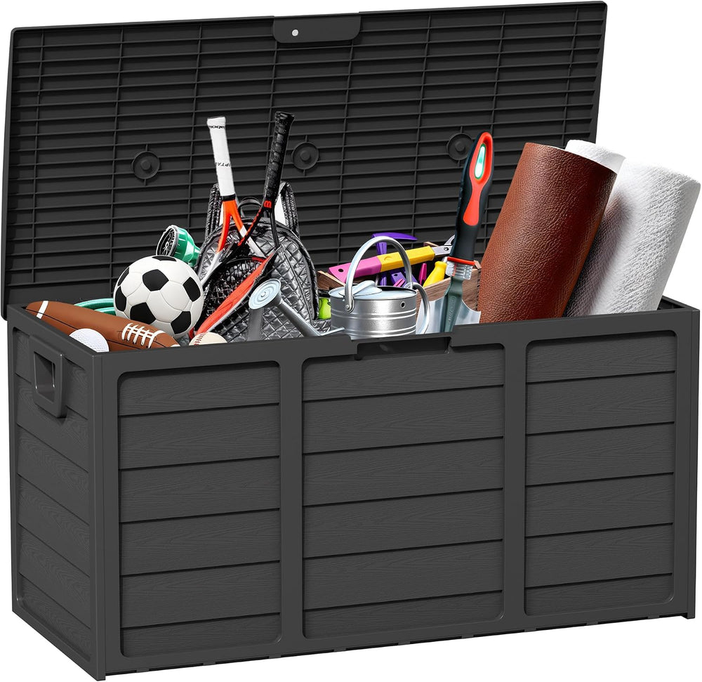 75 Gallon Outdoor Deck Box - Durable Resin Storage with Lockable Lid, for Pat...