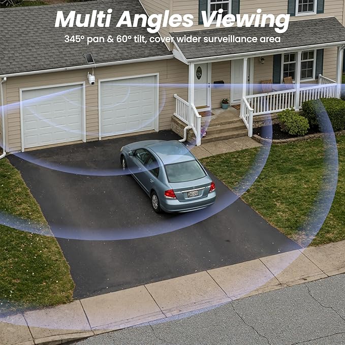 2K Cameras for Home Security-2.4G WiFi Outdoor Camera Wireless Solar/Battery ...