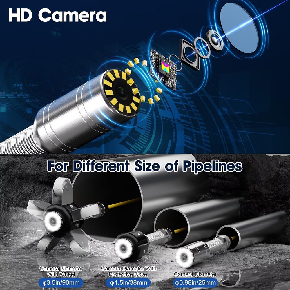 Sewer Camera 100FT,4.3" HD Screen,SYANSPAN 23mm Endoscope Camera with Li...