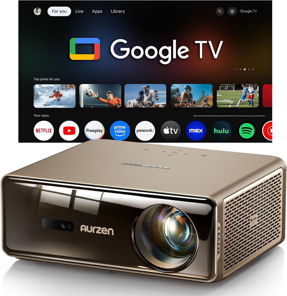 Aurzen EAZZE D1 MAX Upgraded Google TV Smart Projector 4K Supported,