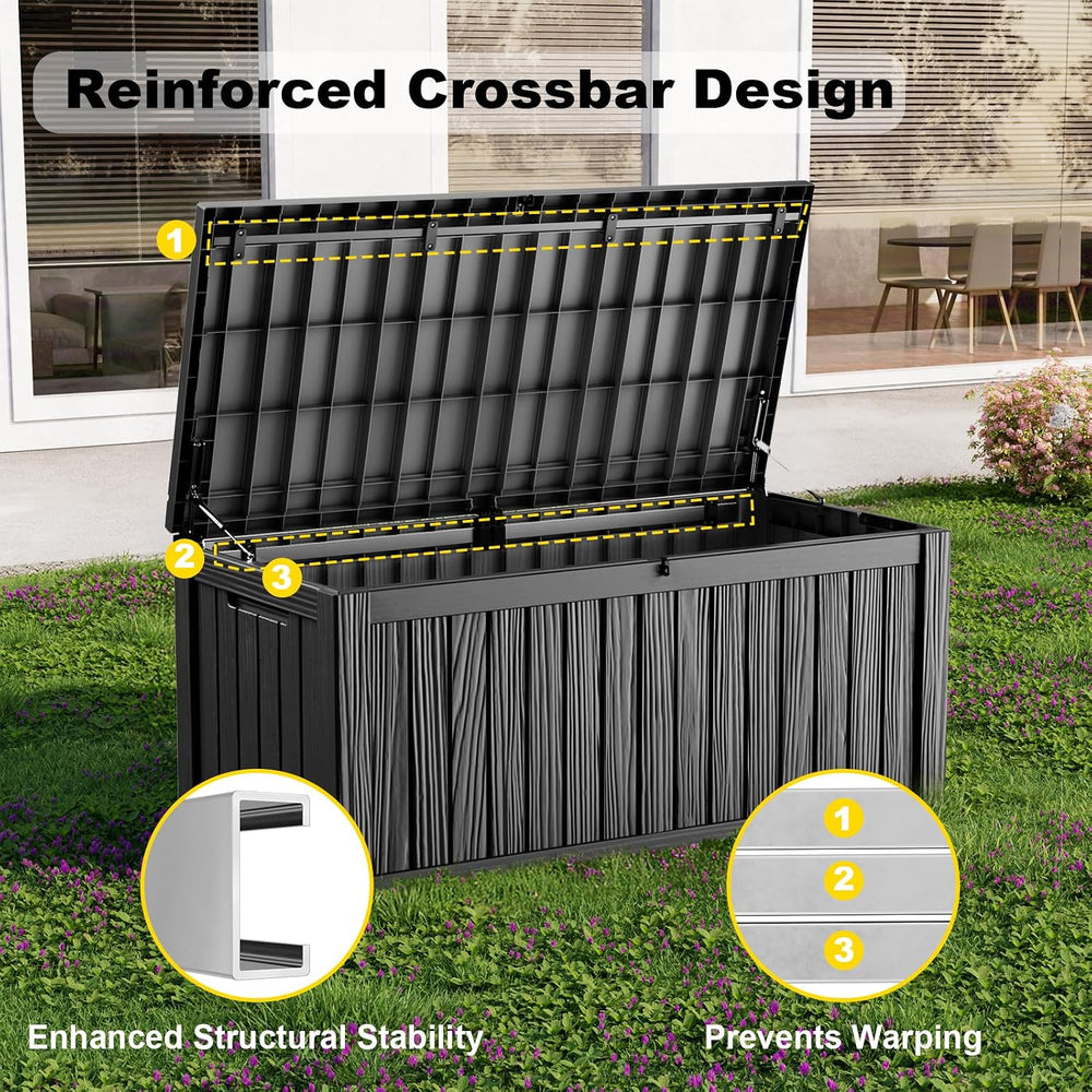 Deck Box Large Outdoor Storage for Patio Furniture, Outdoor Cushions, Garden ...