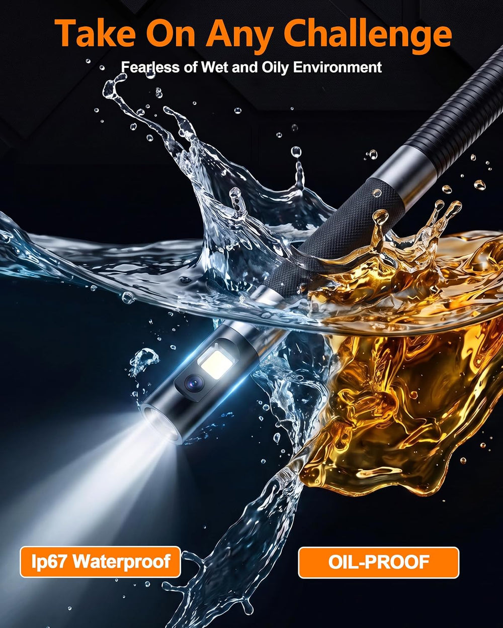 TORQBEAST-4-way borescope-borescope Camera with Light-Dual Lens Endoscope-Ins...