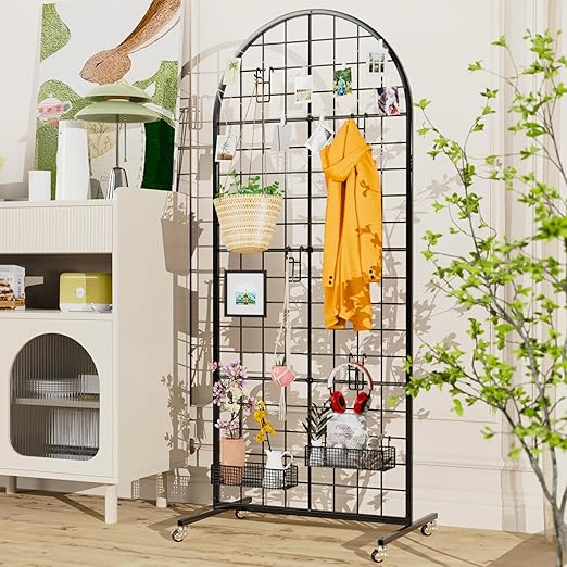 VGMiu Grid Wall Panel 2PCS Display Stand 2' x 5.2' FT Black Grid Wall...