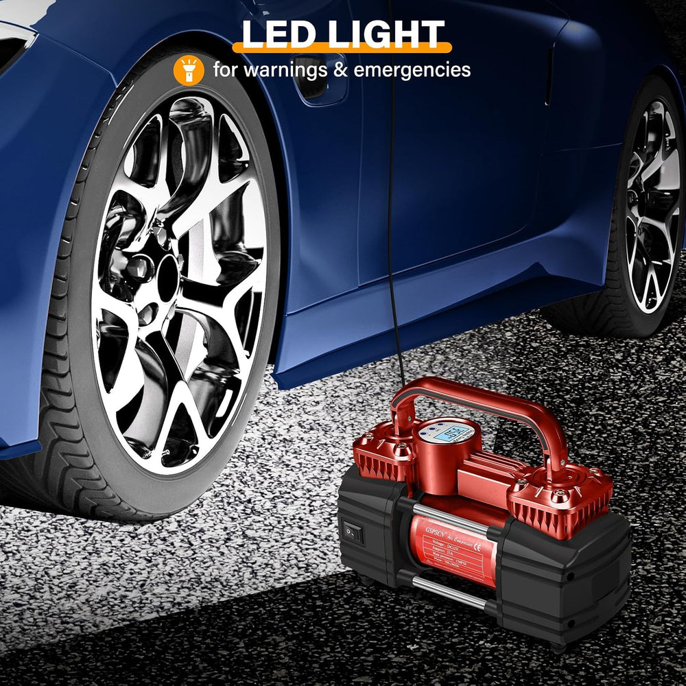 GSPSCN Heavy Duty Digital Tire Inflator 12V Portable Air Compressor Pump