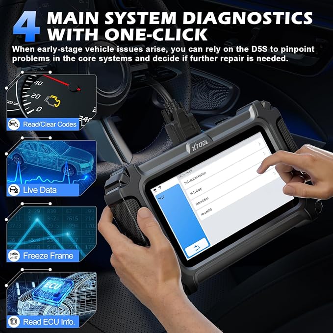 XTOOL D5 Car Code Reader and Reset Tool, Engine ABS SRS Transmission Car