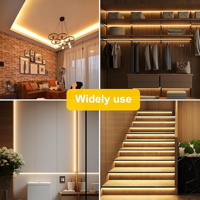 Pandery COB LED Strip Lights Warm White, 24V Dimmable led Light Strip KIT