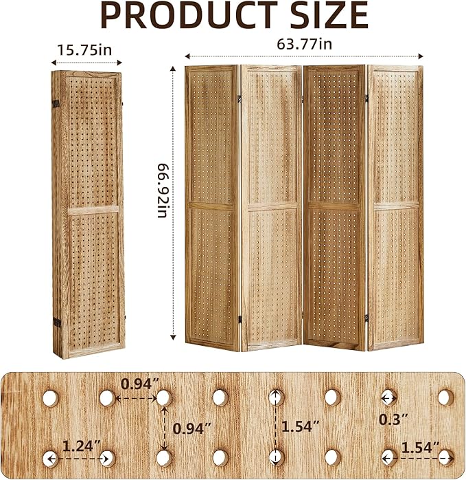 Aleesing 4 Panel Pegboard Display