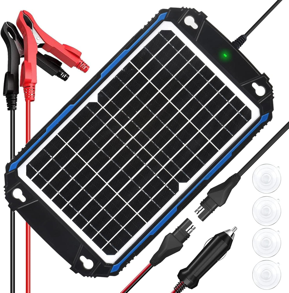 SUNER POWER Waterproof 12W 12V Solar Battery Charger & Maintainer Pro, Bu...