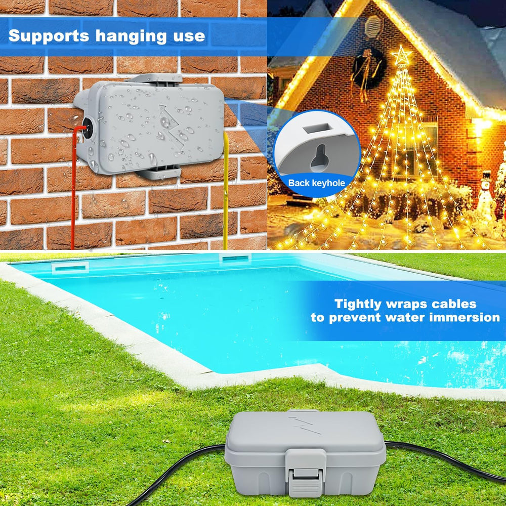 Hrensaw IP54 Large Outdoor Electrical Box w/ 8 Cable Seal Entry, Bundle w/ 3 ...