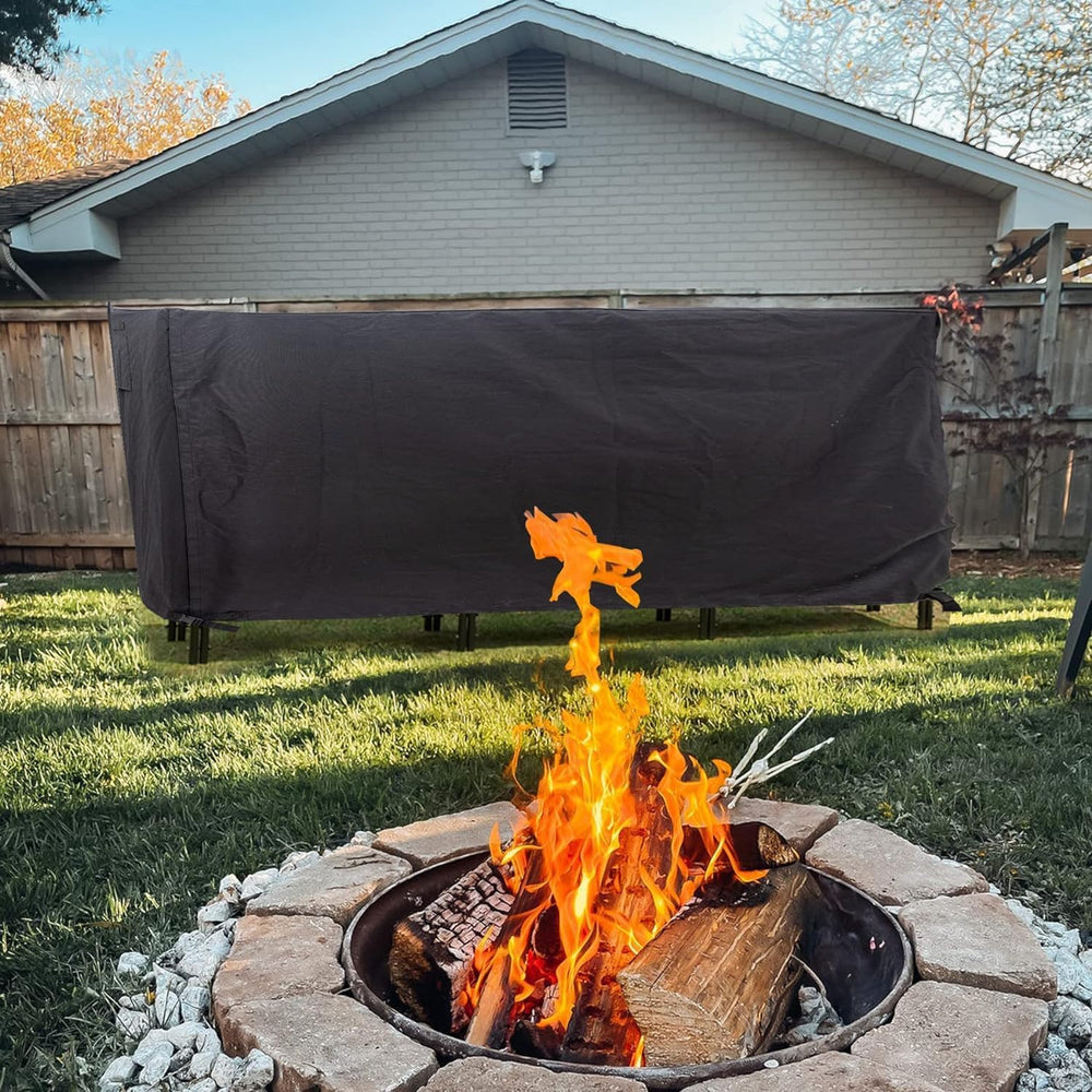 Firewood Log Rack Cover 8ft Wood Storage Rack Cover Black