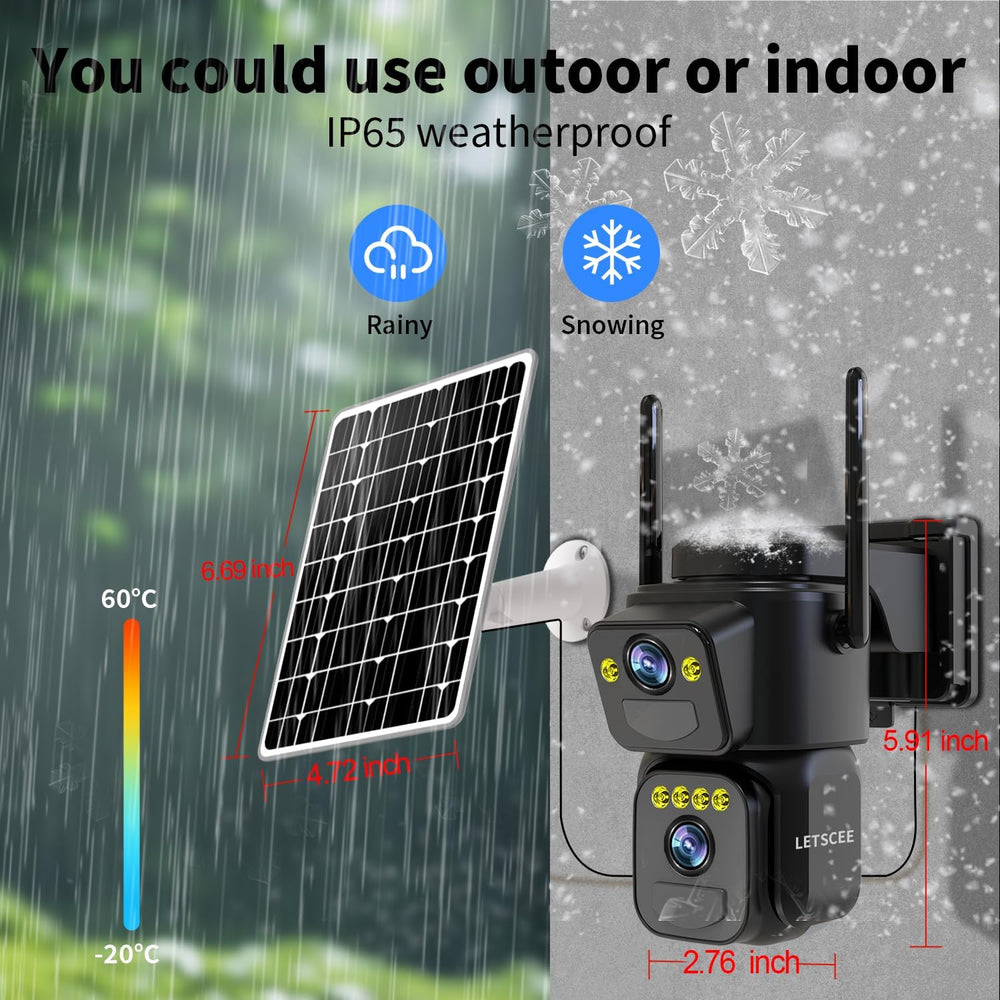 LETSCEE Security Cameras Outdoor WiFi,5G/2.4G Cameras for Home Security Solar...