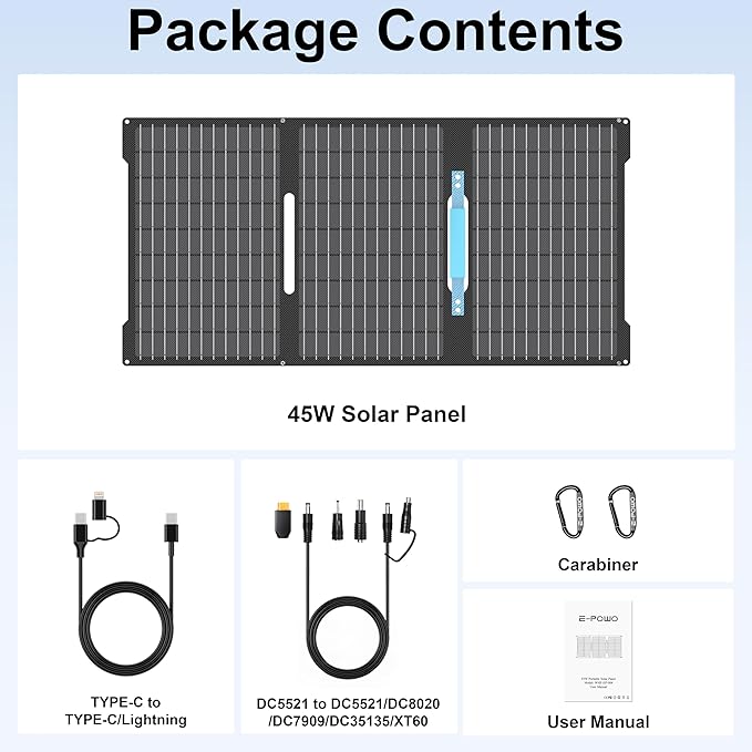 E-POWO 45W Portable Solar Panels Chargers