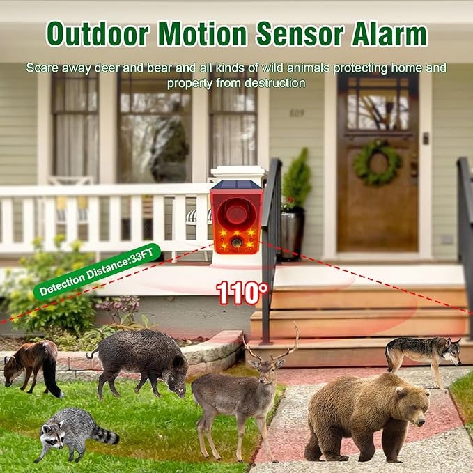 ChunHee Solar Outdoor Motion Sensor Alarm
